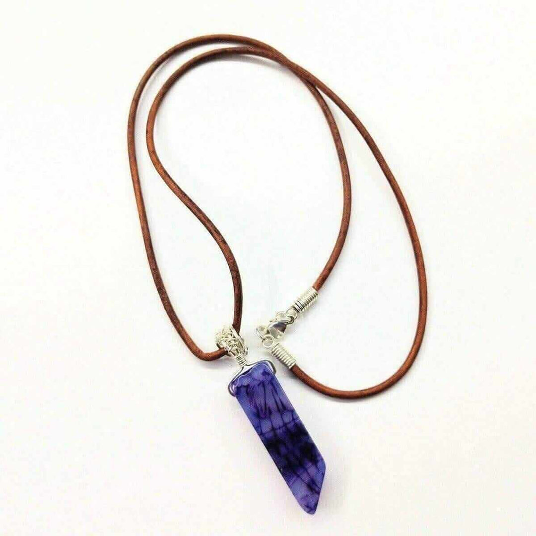 Handmade Amethyst Point Pendant Necklace – Rustic Crystal Healing Jewelry – Unisex