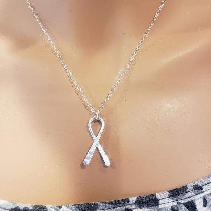 AMD1158 Sterling Silver Awareness Ribbon Necklace AlexaJewelryNecklace$ 72.00Alexa Martha Designs