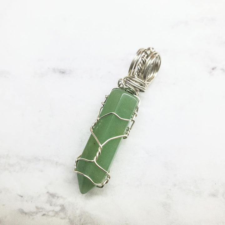 AMD1169-3Silver Messy Wire Wrapped Crystal Point Gemstone PendantJewelryPendant$ 42.00Alexa Martha Designs
