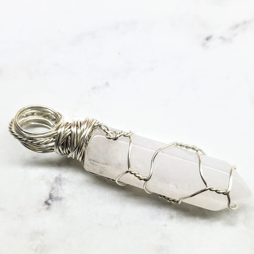 AMD1169Silver Messy Wire Wrapped Crystal Point Gemstone PendantJewelryPendant$ 42.00Alexa Martha Designs