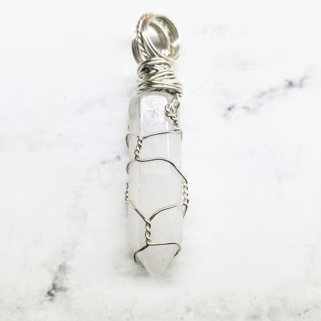 AMD1169Silver Messy Wire Wrapped Crystal Point Gemstone PendantJewelryPendant$ 42.00Alexa Martha Designs