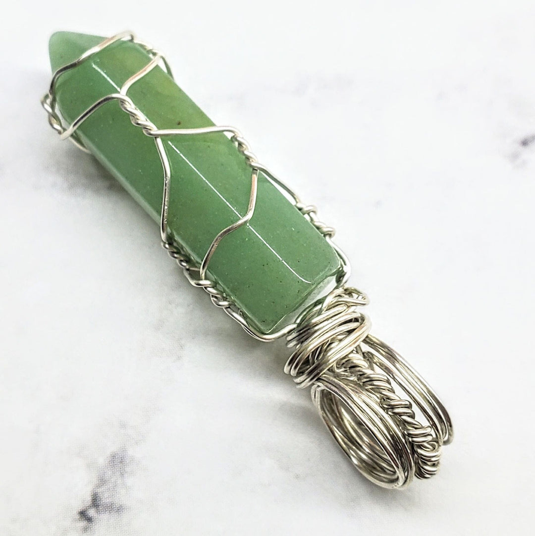 AMD1169Silver Messy Wire Wrapped Crystal Point Gemstone PendantJewelryPendant$ 42.00Alexa Martha Designs
