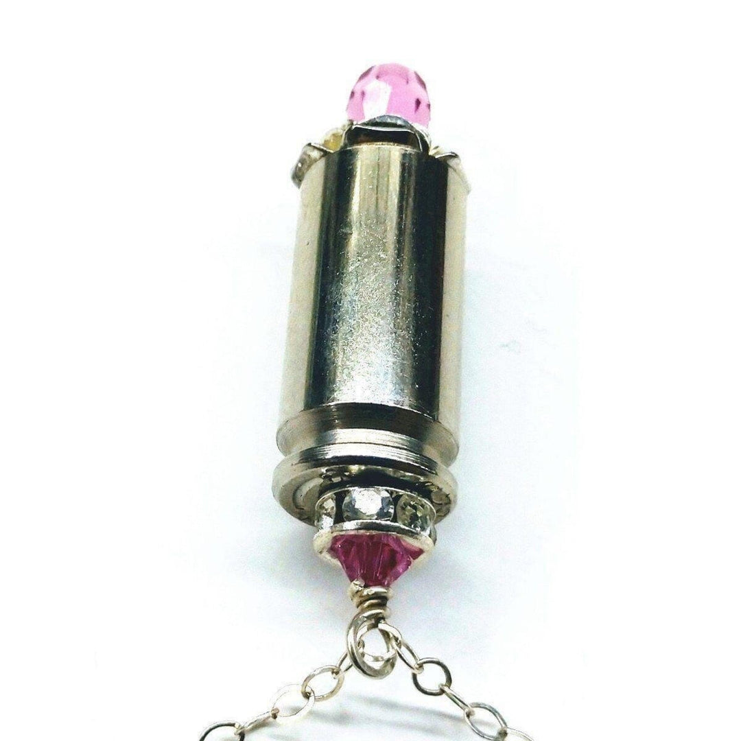 AMD1173Vintage Style Pink Crystal Drop Brass Bullet NecklaceJewelryNecklace$ 50.00Alexa Martha Designs