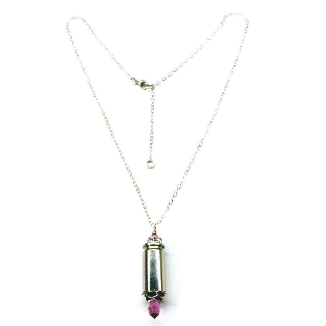 AMD1173Vintage Style Pink Crystal Drop Brass Bullet NecklaceJewelryNecklace$ 50.00Alexa Martha Designs