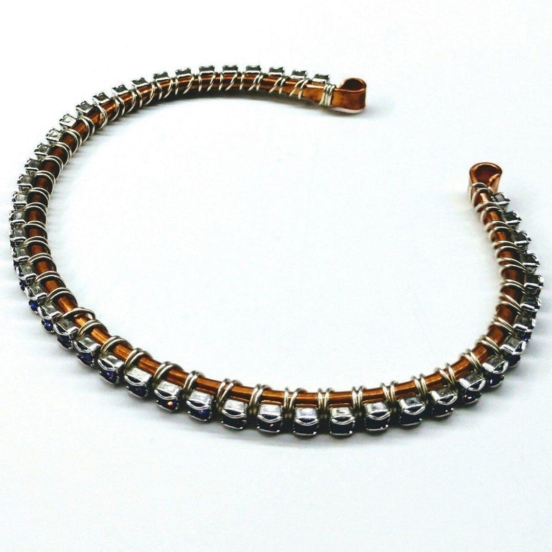 AMD1172 Wire Wrapped Copper Silver Purple CrystalJewelryBracelet$ 61.00Alexa Martha Designs