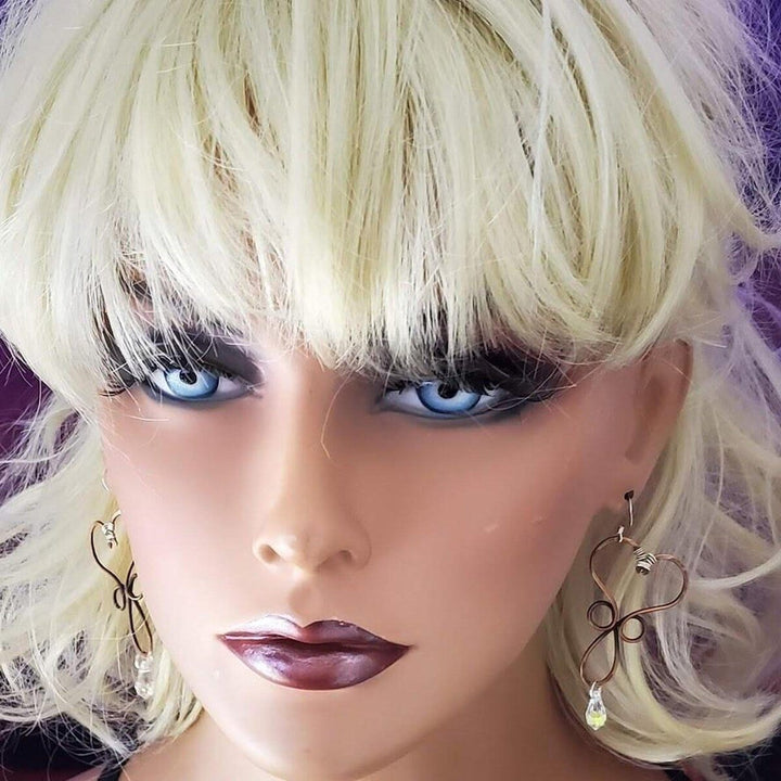 AMD1216 Wire Wrapped Copper Heart Crystal Teardrop JewelryEarrings$ 39.00Alexa Martha Designs