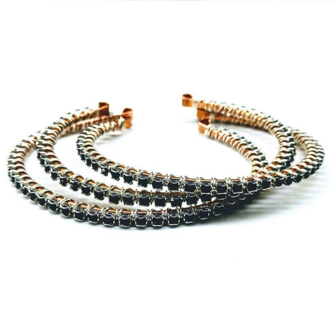 AMD1091Stackable Adjustable Wire Wrapped Rhinestone Bangle in Jet Black Crystal Color JewelryBracelet$ 66.00Alexa Martha Designs