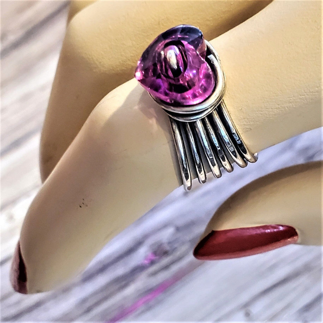 Multi Band Pink Crystal Heart Ring Ring Alexa Martha Designs Size 6 