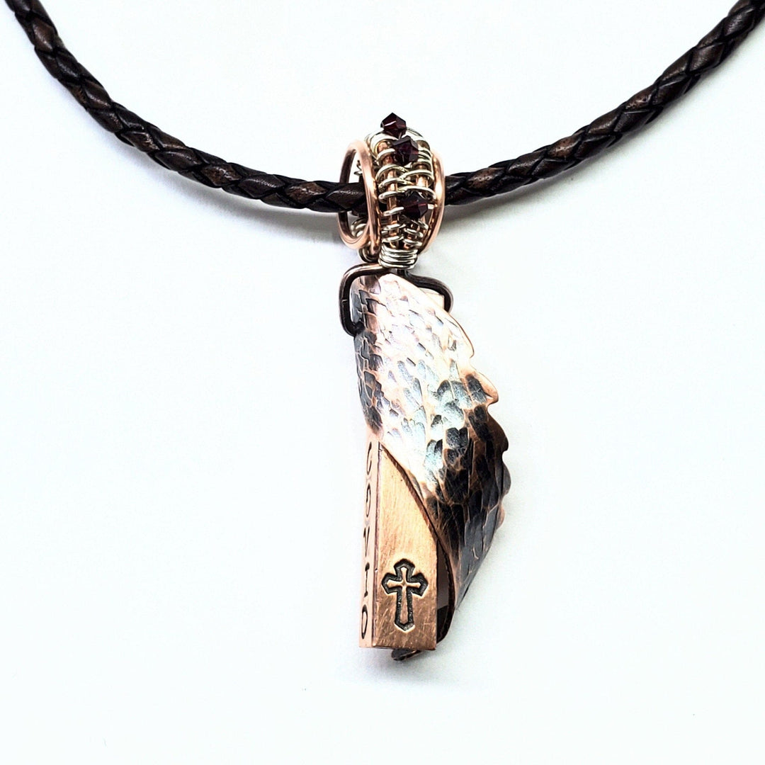 Memorial Birthstone Angelwing Necklace-Limited Special Edition Necklace Alexa Martha Designs Jan. - Garnet 