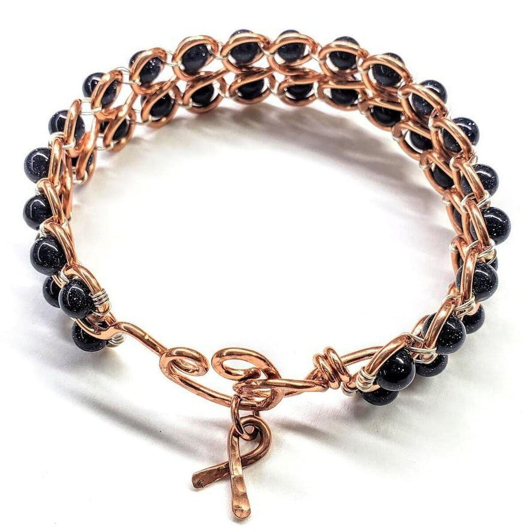Wire Wrapped Child Abuse Prevention Awareness Infinity Bangle Bangles /Bracelets Alexa Martha Designs 