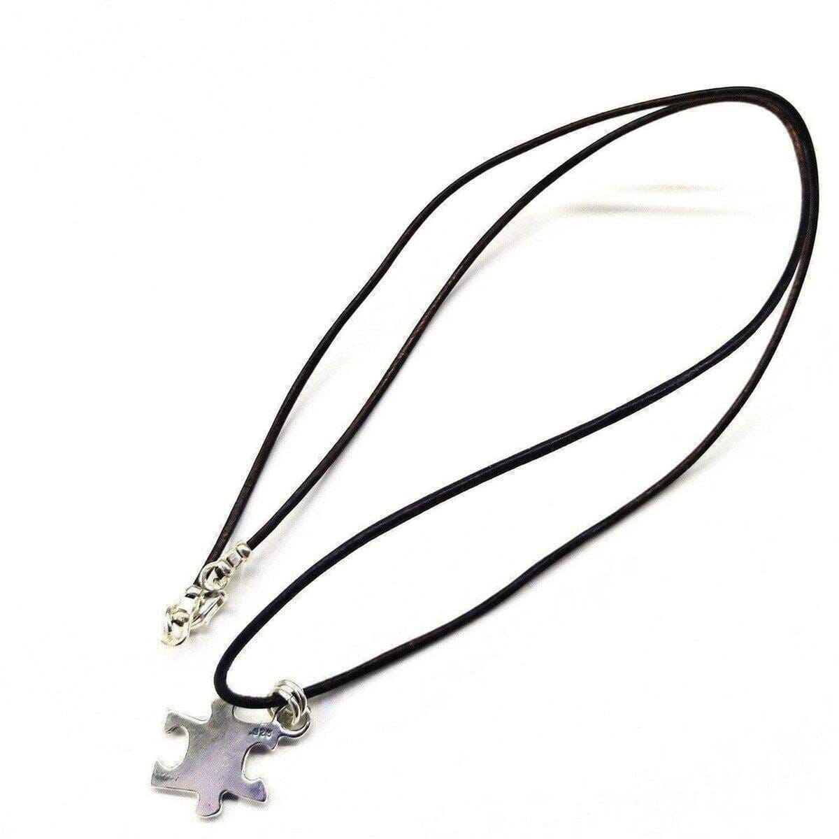 Double Puzzle Piece Autism Awareness CZ Silver Stainless Steel Pendant  Necklace | eBay