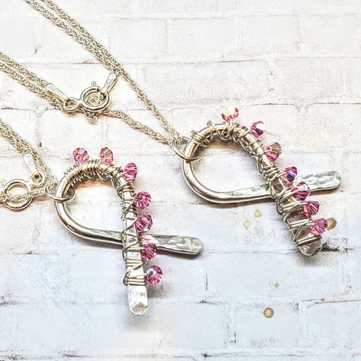 Limited Edition  Pink Crystal Ribbon Necklace - Necklace - Alexa Martha Designs   