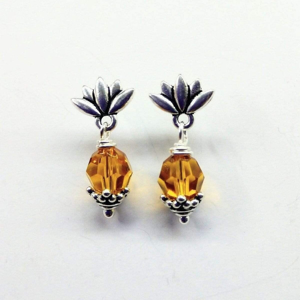 Sterling Silver Crystal Pineapple Studded Earrings - Earrings - Alexa Martha Designs   