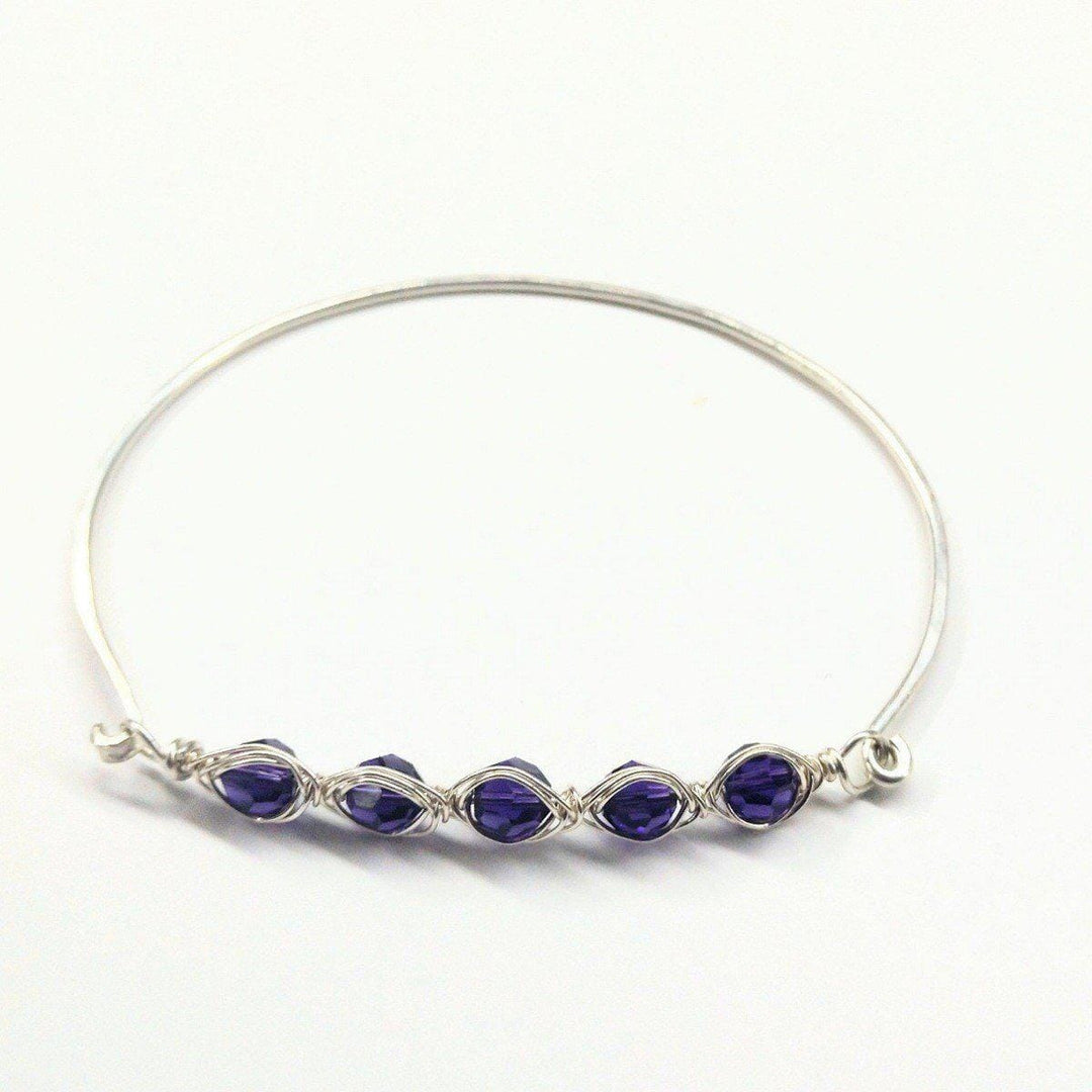 Larger Oval Shaped Swarovski Crystal Bar Bangle Bracelet - Bracelet/Bangle - Alexa Martha Designs   