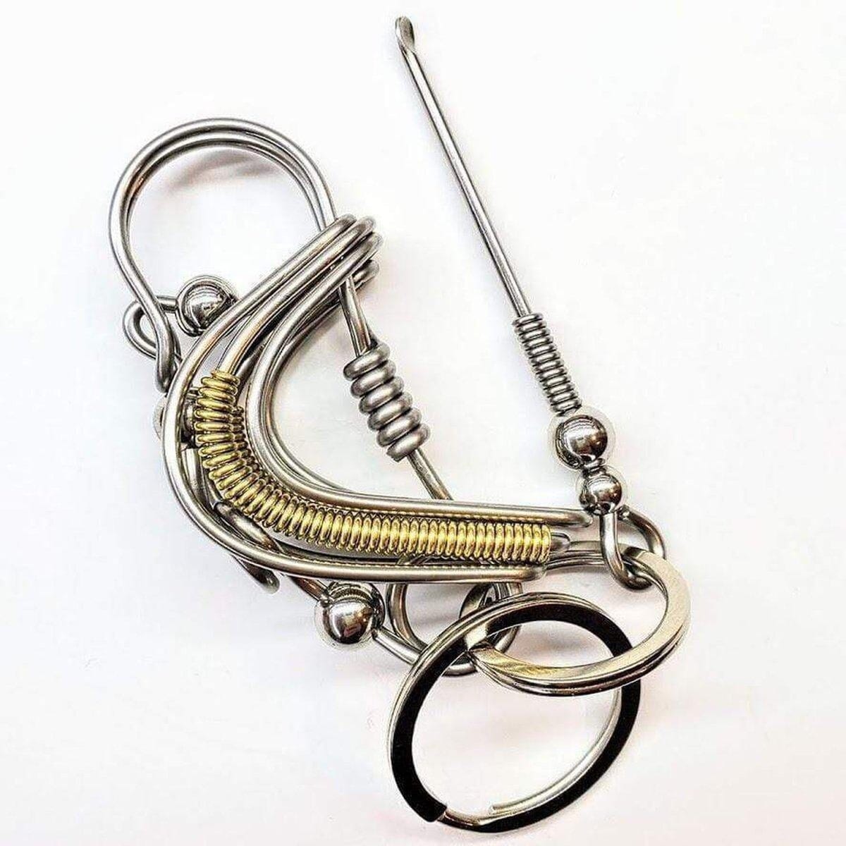 AMD1187 Wire Coiled Birdie Keychain For Him - Limited Edition - Key Chain - Alexa Martha Designs   