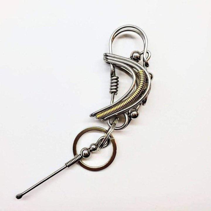 Wire Coiled Birdie Keychain For Him - Key Chain - Alexa Martha Designs   