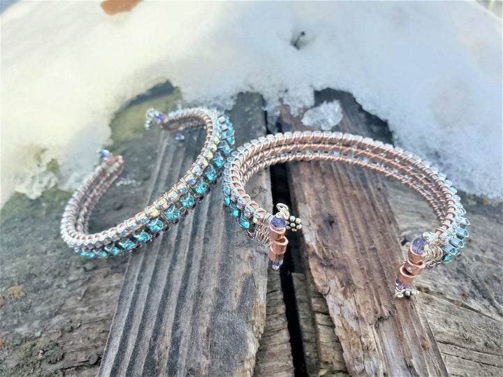 Three Color Crystal Glamor Bangle Bangles /Bracelets Alexa Martha Designs 