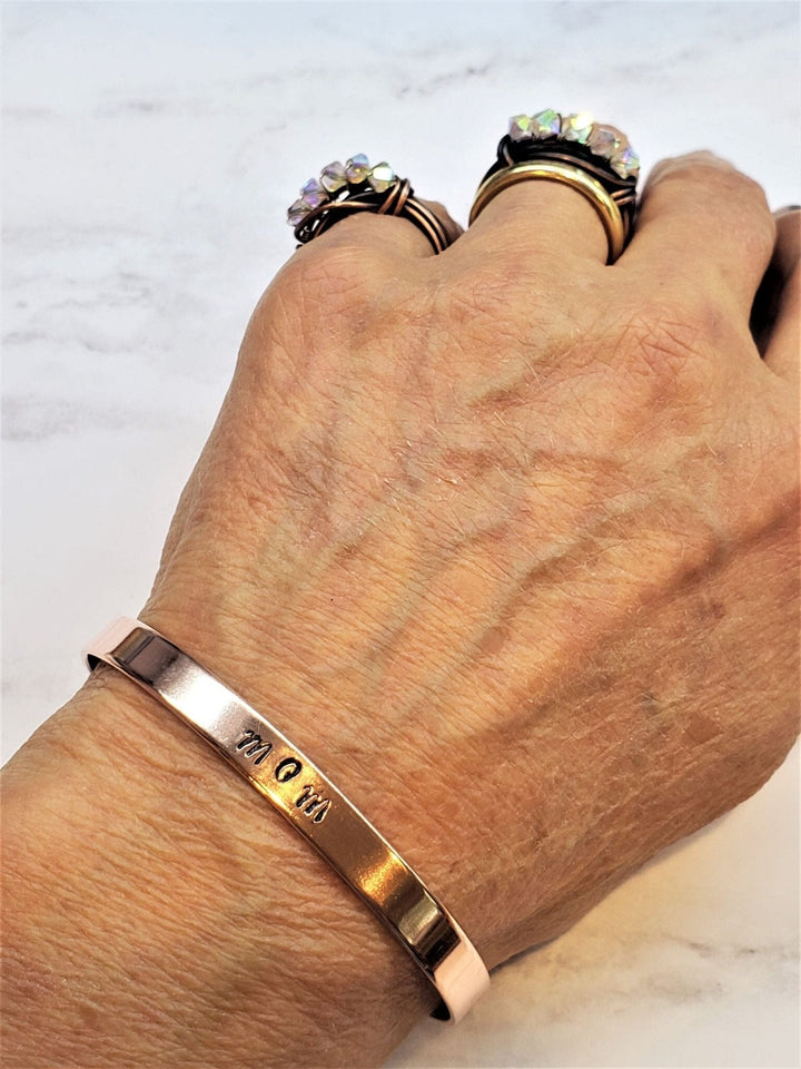 MOM Stamped Copper Cuff Bangles /Bracelets Alexa Martha Designs 