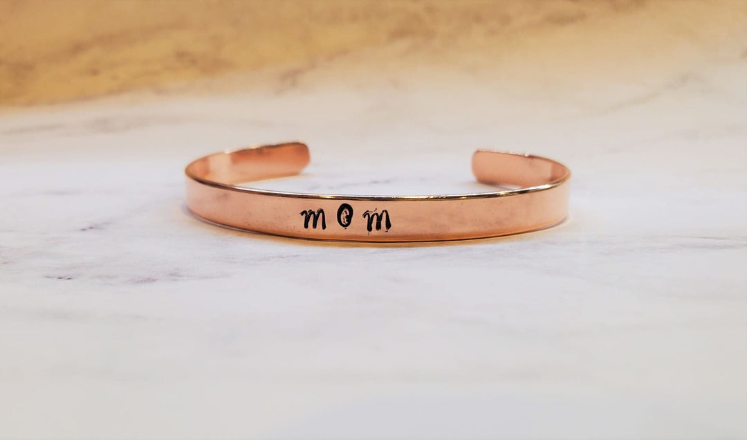 MOM Stamped Copper Cuff Bangles /Bracelets Alexa Martha Designs MOM 
