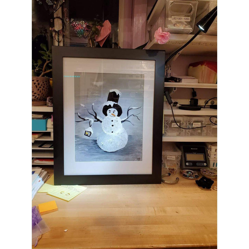 Limited Edition 20x16" Original Acrylic Snowman Painting Print Painting Alexa Martha Designs 